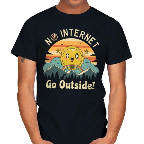 No Internet Vibes - Mens T-Shirts RIPT Apparel Small / Black