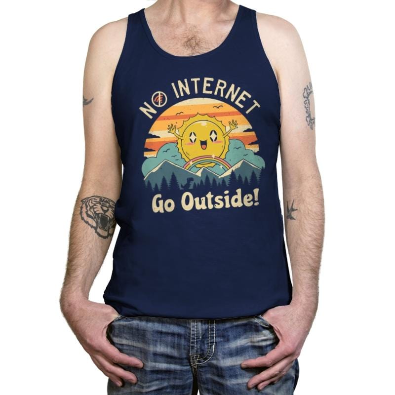 No Internet Vibes - Tanktop Tanktop RIPT Apparel X-Small / Navy