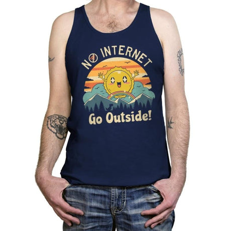 No Internet Vibes - Tanktop Tanktop RIPT Apparel X-Small / Navy