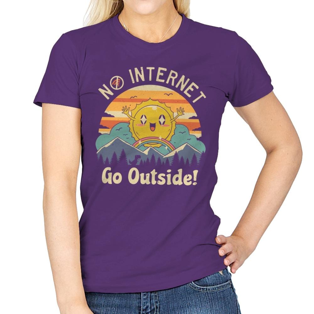 No Internet Vibes - Womens T-Shirts RIPT Apparel Small / Purple