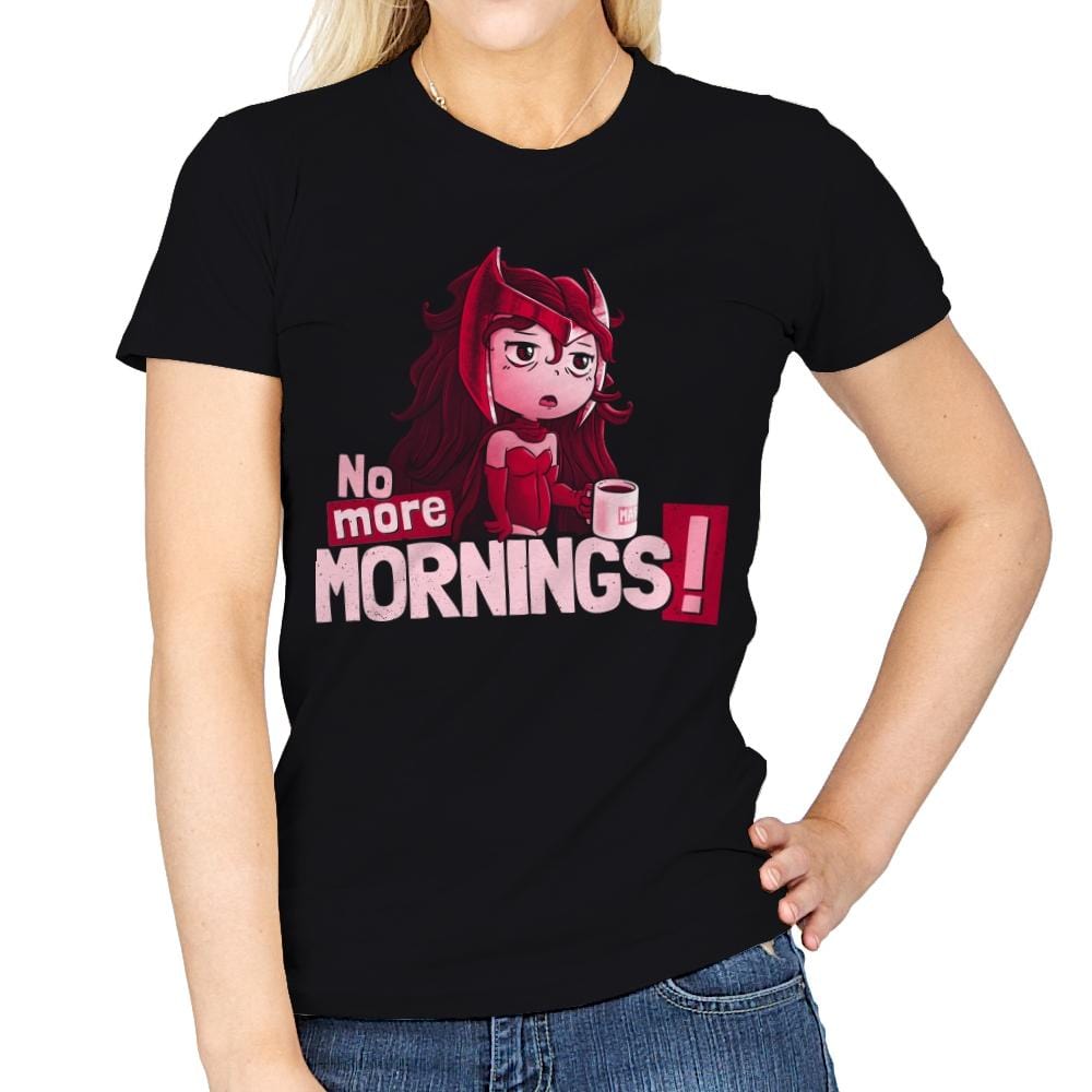 No More Mornings - Womens T-Shirts RIPT Apparel Small / Black
