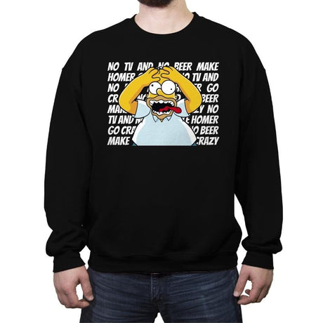 No TV and No Beer... - Crew Neck Sweatshirt Crew Neck Sweatshirt RIPT Apparel Small / Black