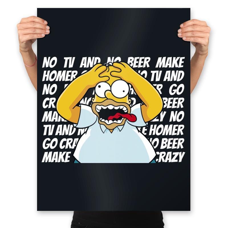 No TV and No Beer... - Prints Posters RIPT Apparel 18x24 / Black