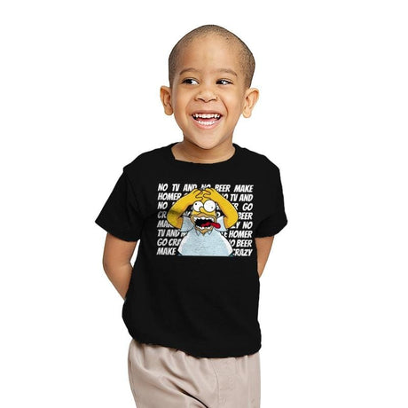 No TV and No Beer... - Youth T-Shirts RIPT Apparel X-small / Black