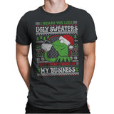 None of My Business - Ugly Holiday - Mens Premium T-Shirts RIPT Apparel Small / Heavy Metal