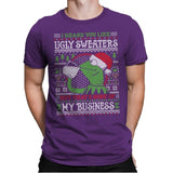 None of My Business - Ugly Holiday - Mens Premium T-Shirts RIPT Apparel Small / Purple Rush