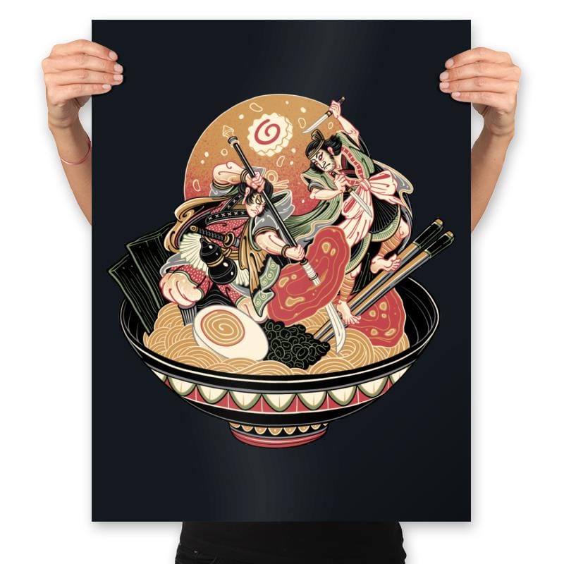 Noodle Fight - Prints Posters RIPT Apparel 18x24 / Black