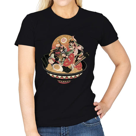 Noodle Fight - Womens T-Shirts RIPT Apparel Small / Black