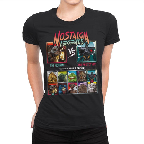 Nostalgia Legends - Womens Premium T-Shirts RIPT Apparel Small / Black