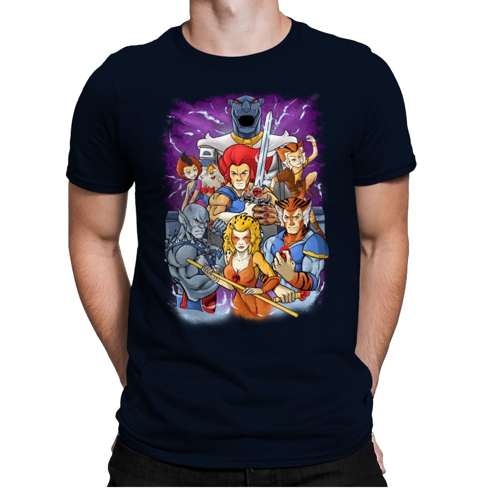 Nostalgic Lion - Mens Premium T-Shirts RIPT Apparel Small / Midnight Navy