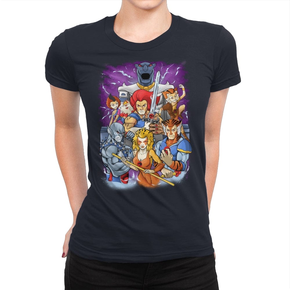 Nostalgic Lion - Womens Premium T-Shirts RIPT Apparel Small / Midnight Navy