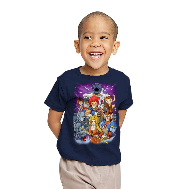 Nostalgic Lion - Youth T-Shirts RIPT Apparel X-small / Navy