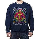 Not A Pervert - Ugly Holiday - Crew Neck Sweatshirt Crew Neck Sweatshirt Gooten 5x-large / Navy