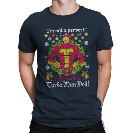 Not A Pervert - Ugly Holiday - Mens Premium T-Shirts RIPT Apparel Small / Indigo