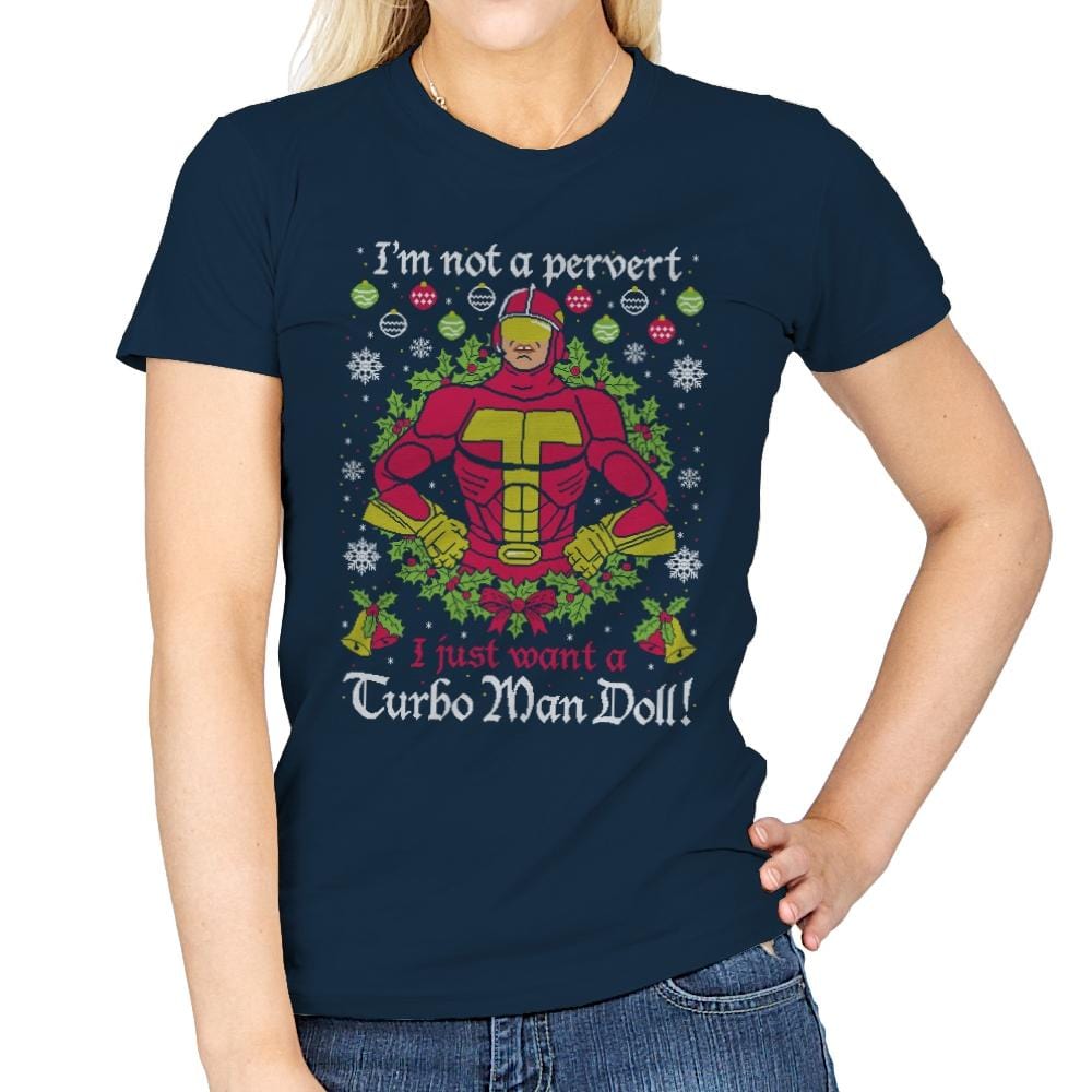 Not A Pervert - Ugly Holiday - Womens T-Shirts RIPT Apparel Small / Navy