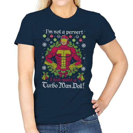 Not A Pervert - Ugly Holiday - Womens T-Shirts RIPT Apparel Small / Navy