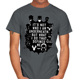 Not Who Who I Am Underneath - Mens T-Shirts RIPT Apparel Small / Charcoal