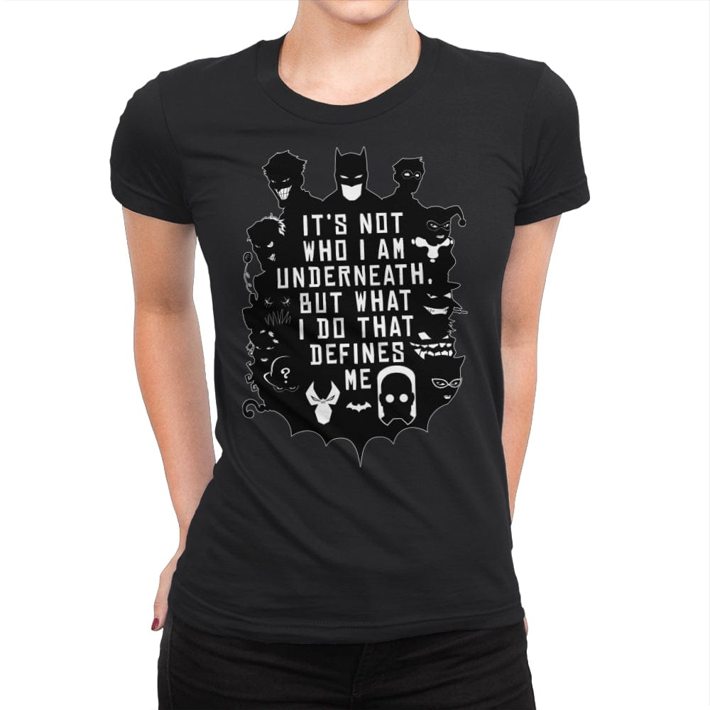 Not Who Who I Am Underneath - Womens Premium T-Shirts RIPT Apparel Small / Black