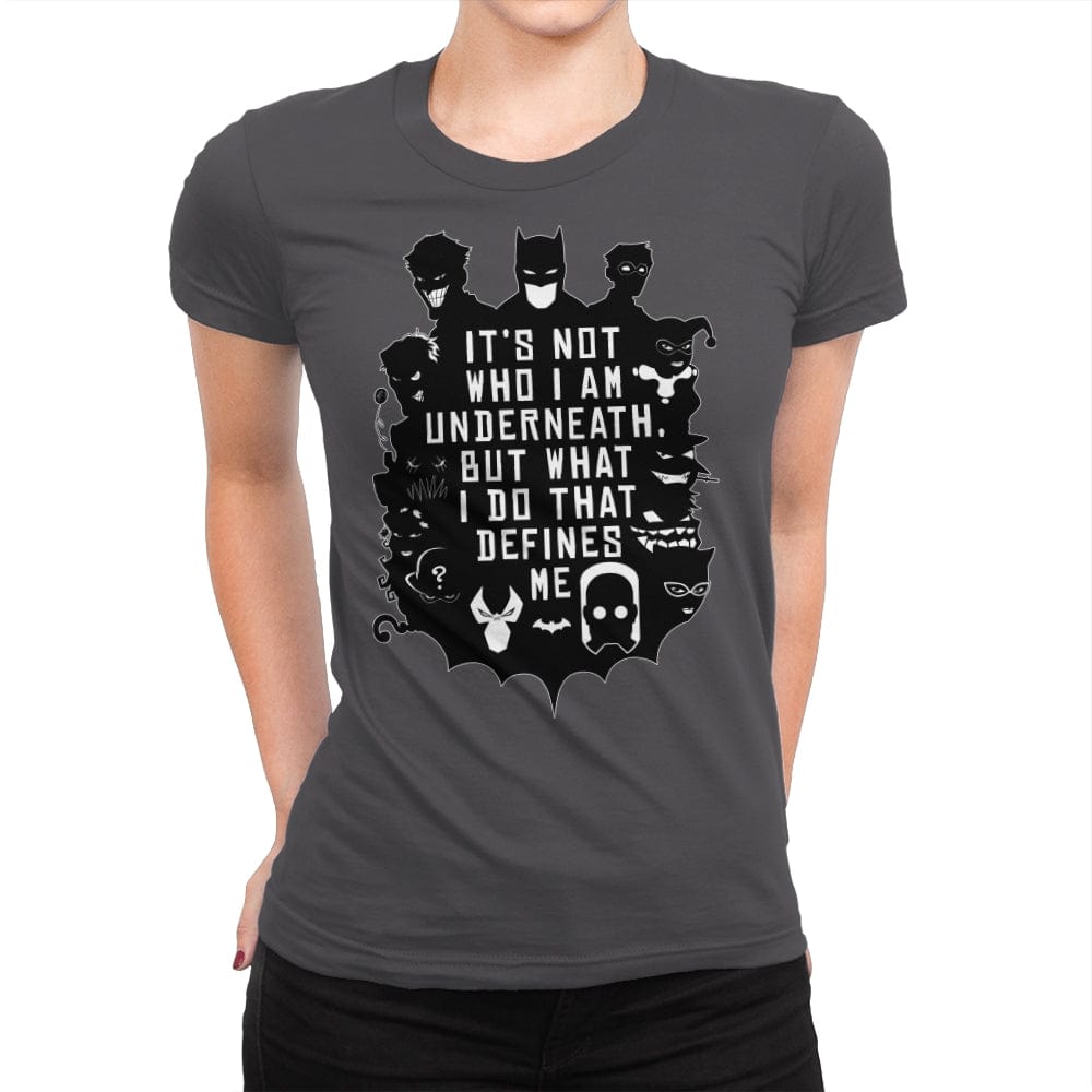 Not Who Who I Am Underneath - Womens Premium T-Shirts RIPT Apparel Small / Heavy Metal