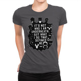 Not Who Who I Am Underneath - Womens Premium T-Shirts RIPT Apparel Small / Heavy Metal