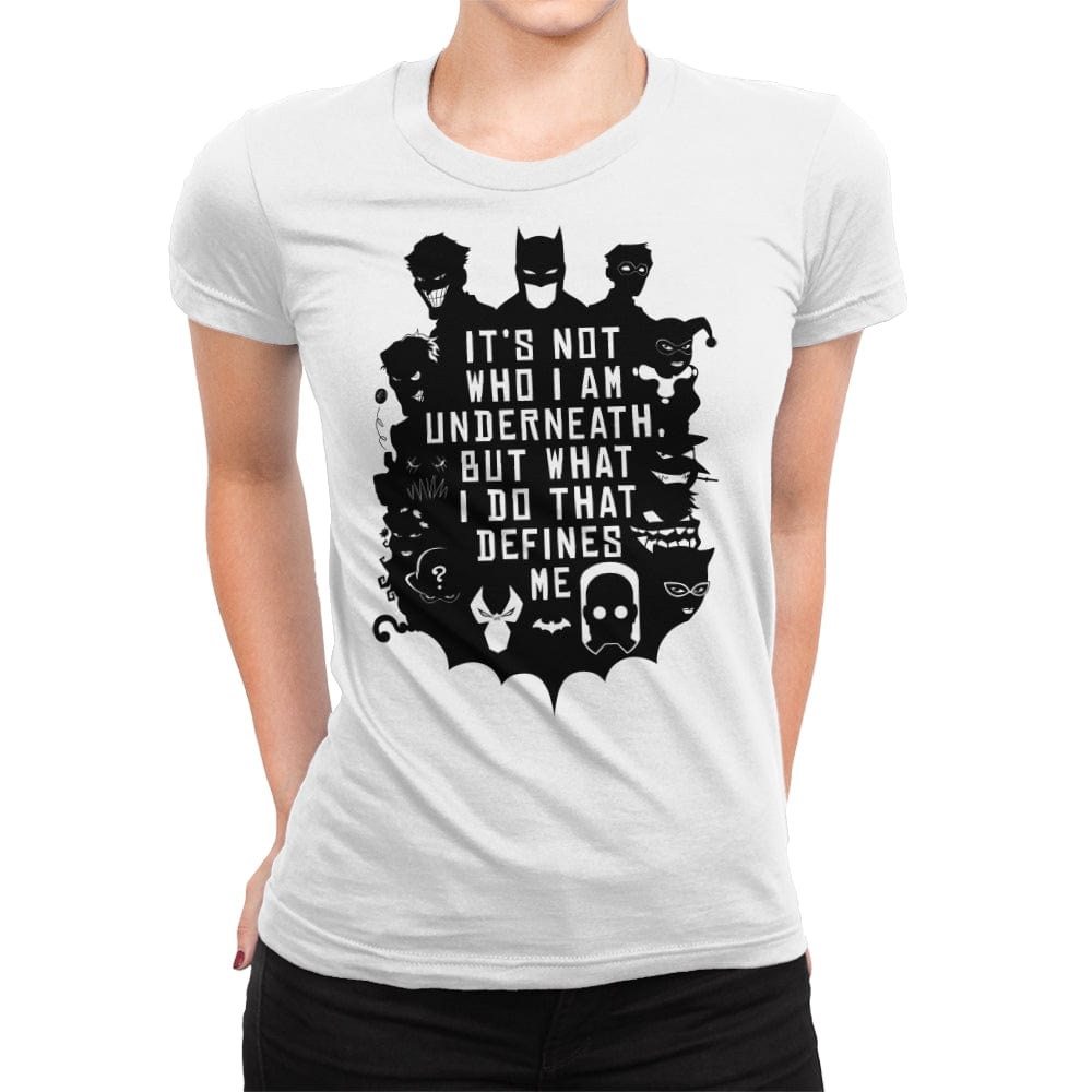 Not Who Who I Am Underneath - Womens Premium T-Shirts RIPT Apparel Small / White