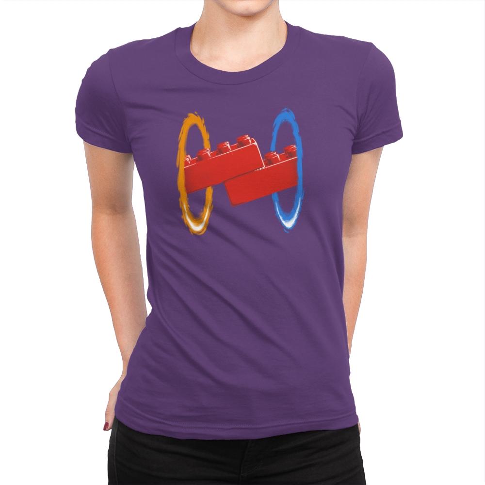 Now Your Building With Portals Exclusive - Womens Premium T-Shirts RIPT Apparel Small / Purple Rush