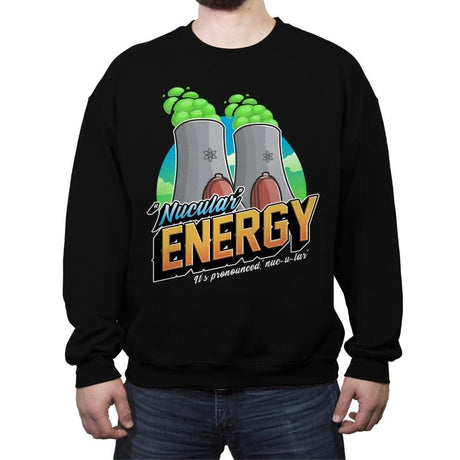 Nucular Energy - Crew Neck Sweatshirt Crew Neck Sweatshirt RIPT Apparel Small / Black