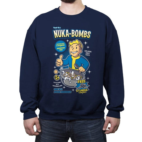 Nuka-Bombs - Crew Neck Sweatshirt Crew Neck Sweatshirt RIPT Apparel Small / Navy