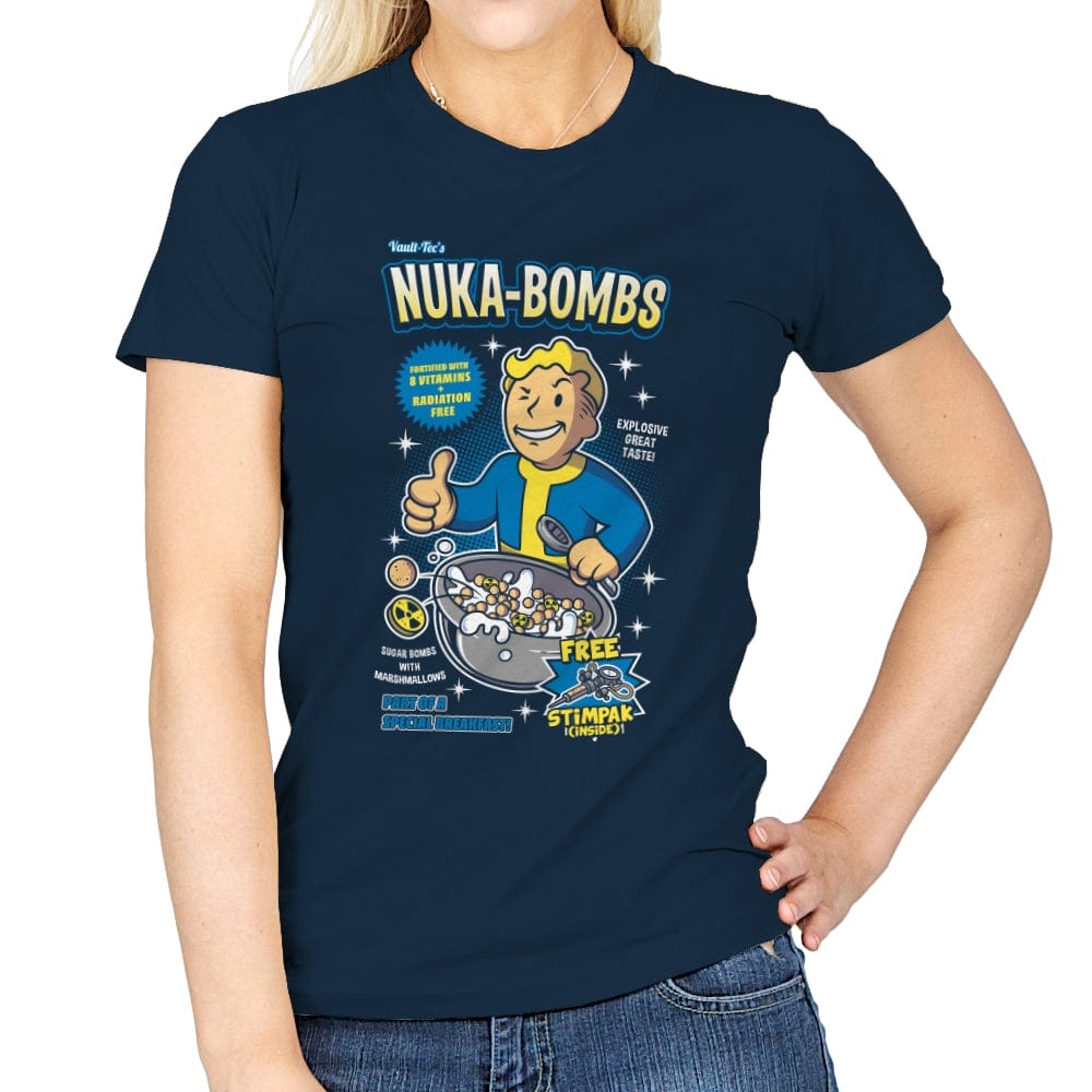 Nuka-Bombs - Womens T-Shirts RIPT Apparel Small / Navy