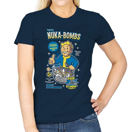 Nuka-Bombs - Womens T-Shirts RIPT Apparel Small / Navy