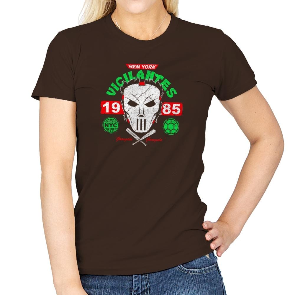 NYC Vigilantes Exclusive - Womens T-Shirts RIPT Apparel Small / Dark Chocolate