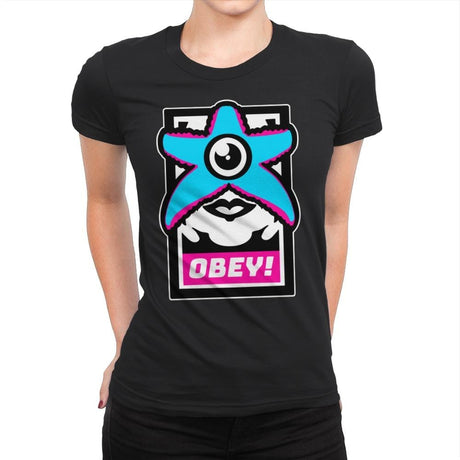 OBEY STARRO! - Womens Premium T-Shirts RIPT Apparel Small / Black