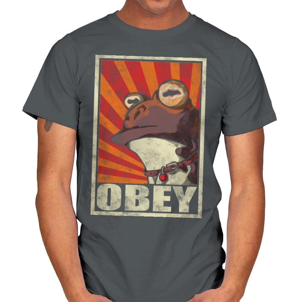 Obey The Hypnotoad! - Best Seller - Mens T-Shirts RIPT Apparel Small / Charcoal