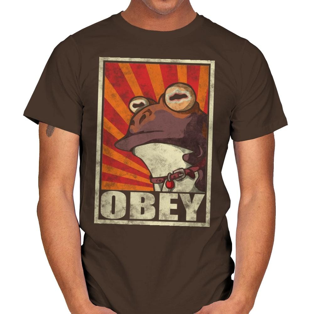 Obey The Hypnotoad! - Best Seller - Mens T-Shirts RIPT Apparel Small / Dark Chocolate