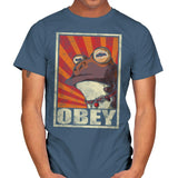 Obey The Hypnotoad! - Best Seller - Mens T-Shirts RIPT Apparel Small / Indigo Blue
