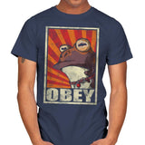 Obey The Hypnotoad! - Best Seller - Mens T-Shirts RIPT Apparel Small / Navy