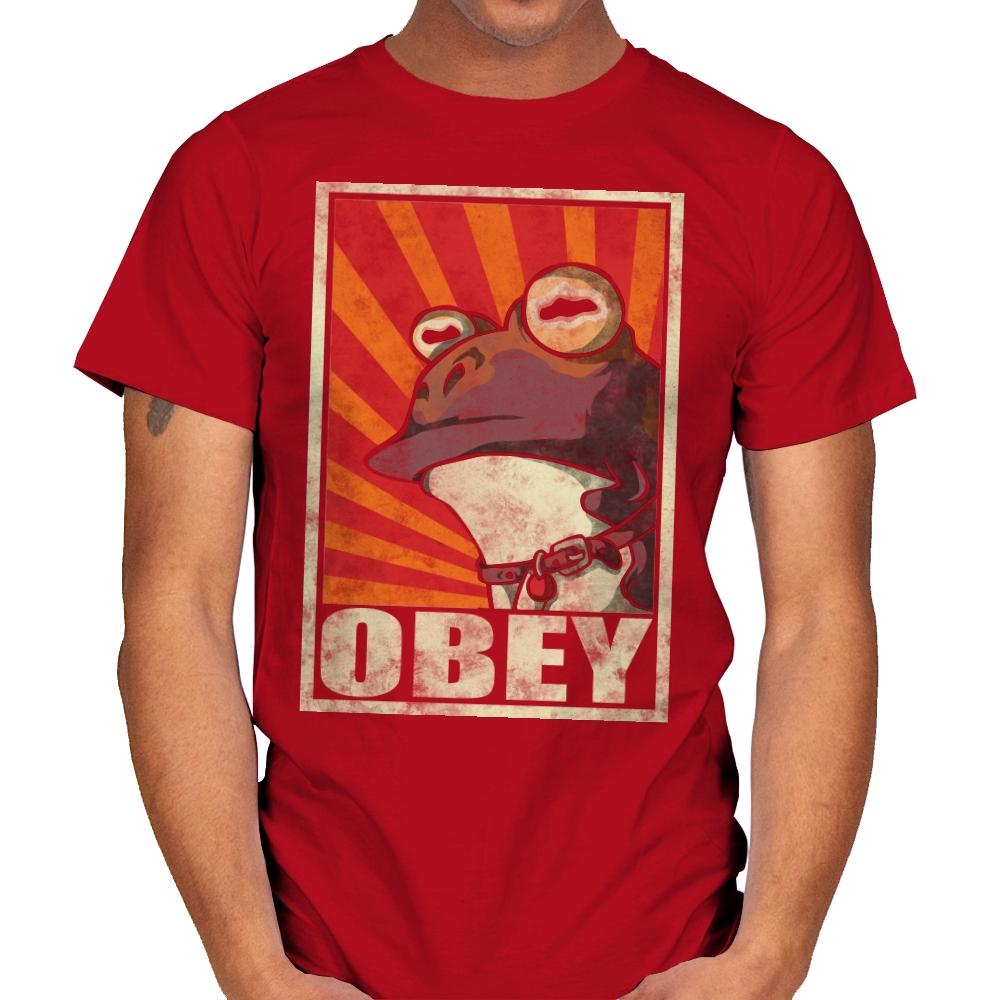 Obey The Hypnotoad! - Best Seller - Mens T-Shirts RIPT Apparel Small / Red