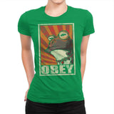 Obey The Hypnotoad! - Best Seller - Womens Premium T-Shirts RIPT Apparel Small / Kelly Green
