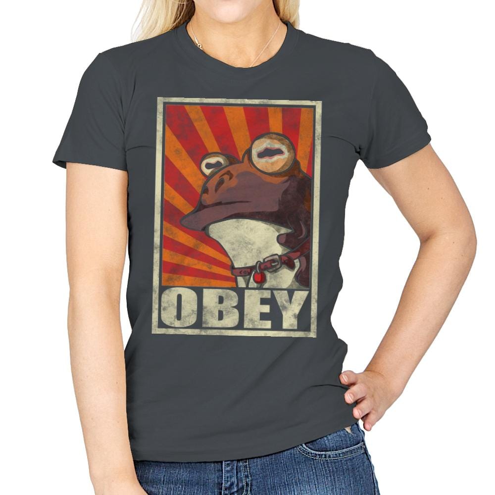 Obey The Hypnotoad! - Best Seller - Womens T-Shirts RIPT Apparel Small / Charcoal