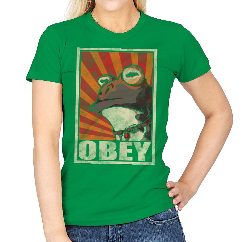 Obey The Hypnotoad! - Best Seller - Womens T-Shirts RIPT Apparel Small / Irish Green