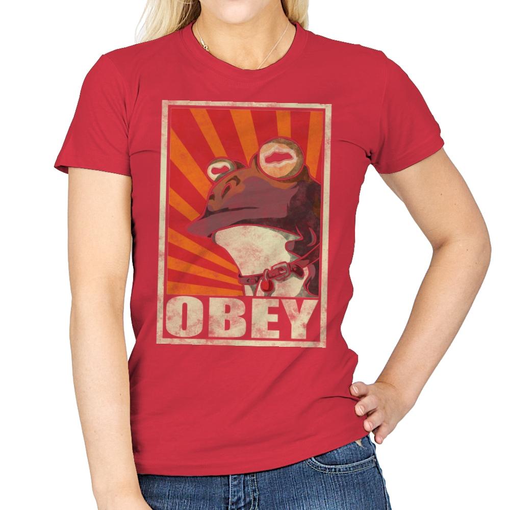 Obey The Hypnotoad! - Best Seller - Womens T-Shirts RIPT Apparel Small / Red