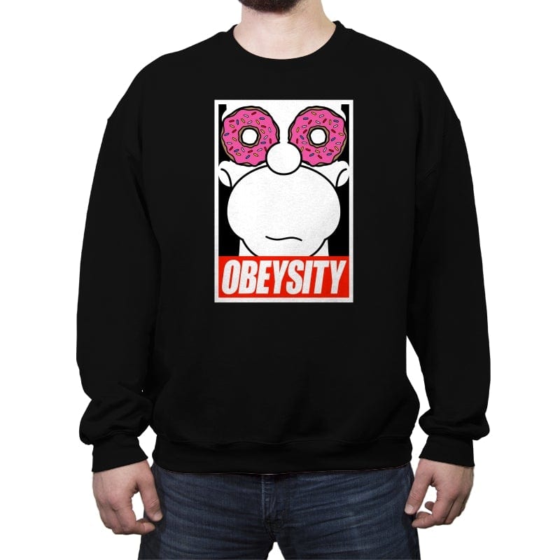 Obeysity - Crew Neck Sweatshirt Crew Neck Sweatshirt RIPT Apparel Small / Black