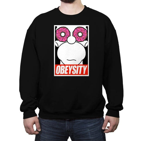 Obeysity - Crew Neck Sweatshirt Crew Neck Sweatshirt RIPT Apparel Small / Black