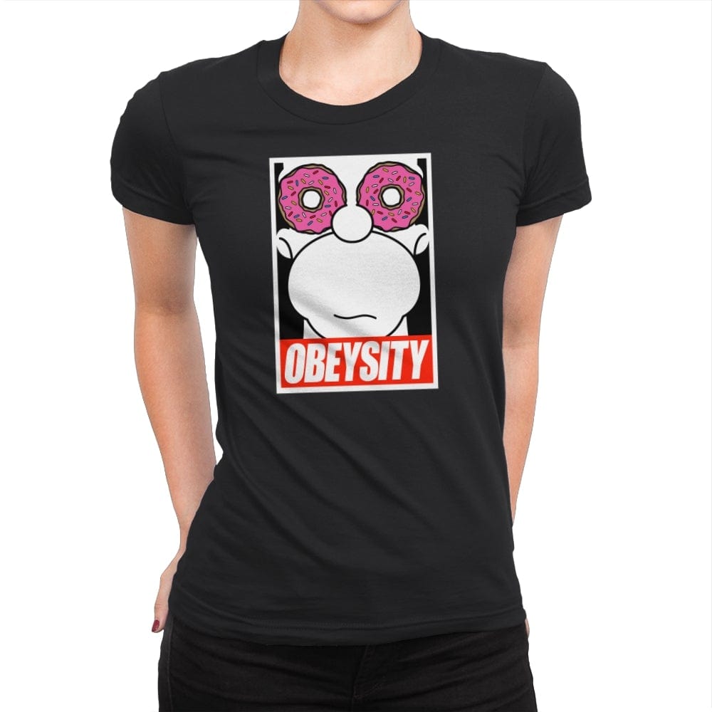 Obeysity - Womens Premium T-Shirts RIPT Apparel Small / Black