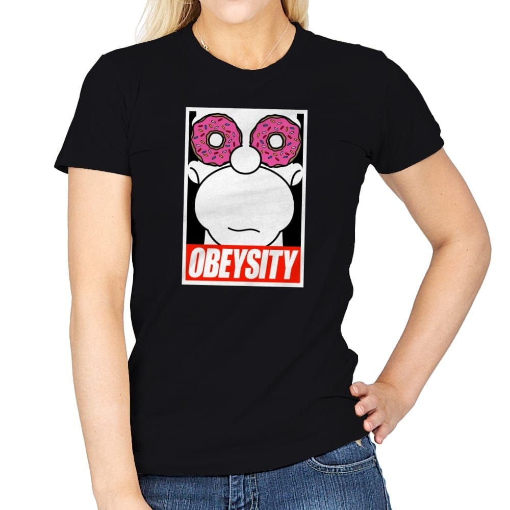 Obeysity - Womens T-Shirts RIPT Apparel Small / Black