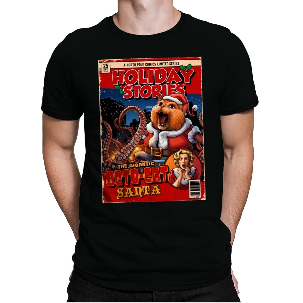 Octo-cat Santa - Mens Premium T-Shirts RIPT Apparel Small / Black