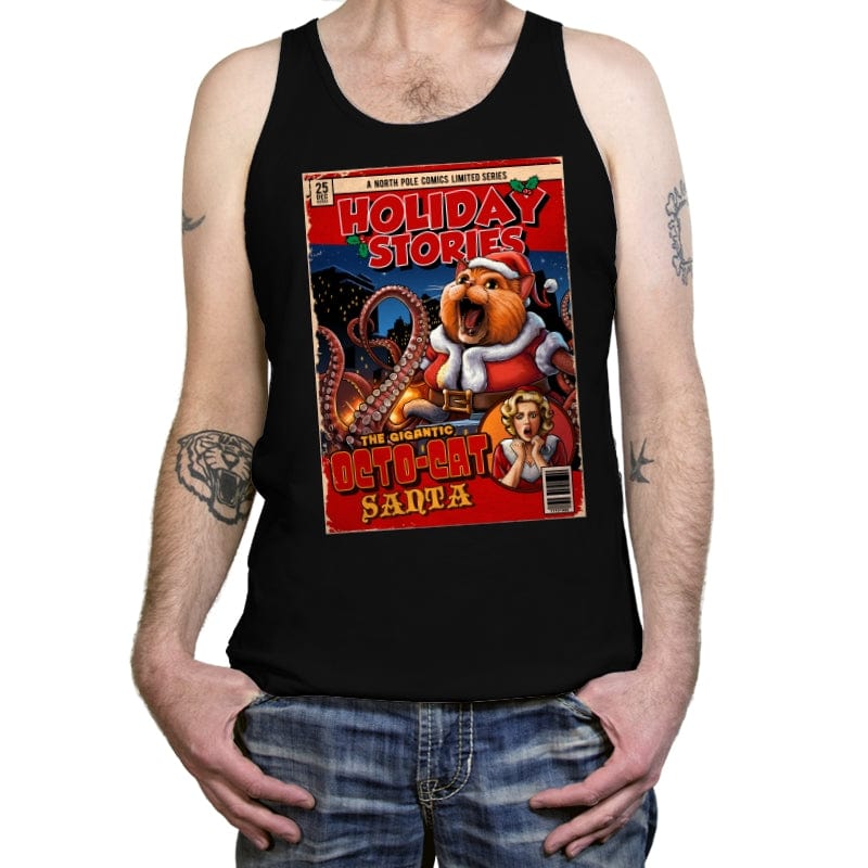 Octo-cat Santa - Tanktop Tanktop RIPT Apparel X-Small / Black