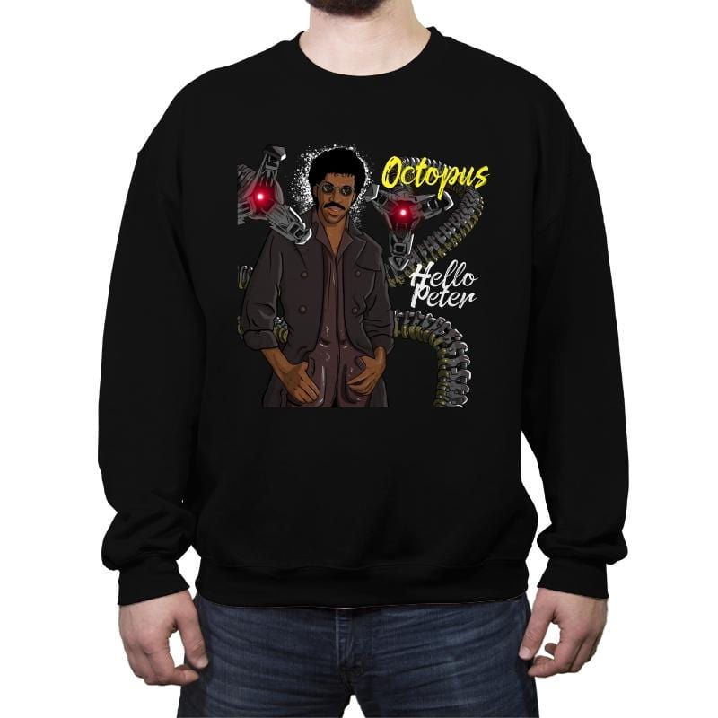 Octopus Hello Peter - Crew Neck Sweatshirt Crew Neck Sweatshirt RIPT Apparel Small / Black