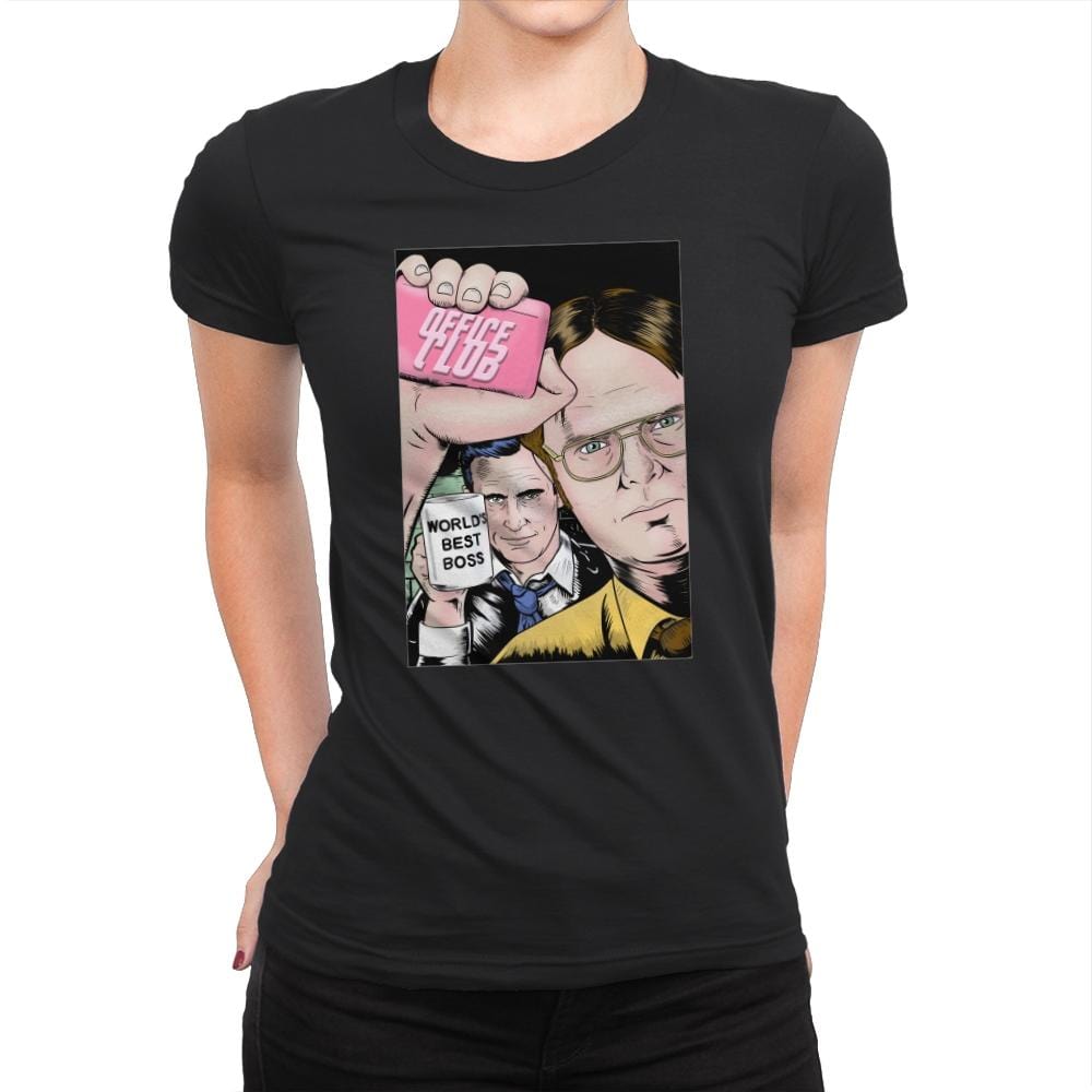 Office Club - Womens Premium T-Shirts RIPT Apparel Small / Black