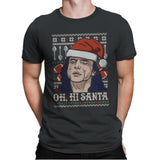 Oh Hi Santa - Ugly Holiday - Mens Premium T-Shirts RIPT Apparel Small / Heavy Metal